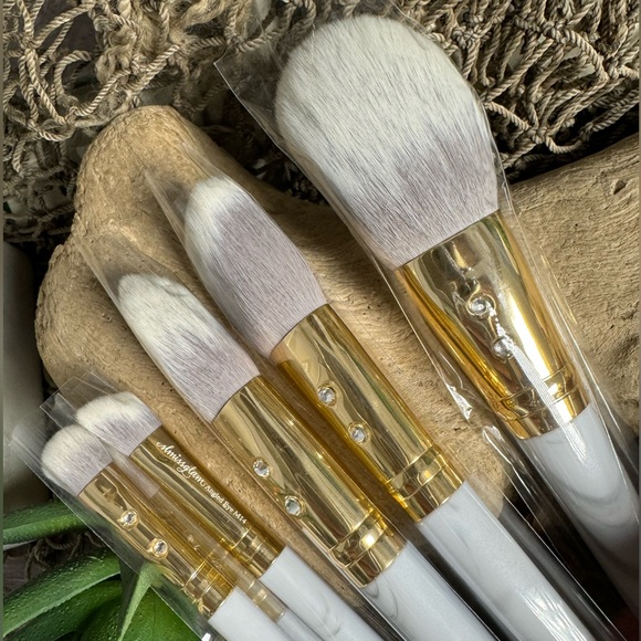 NEW SLMISSGLAM Marble Makeup Brushes & Bag Beauty Bundle Cosmetics Brush Lot Set - Picture 10 of 13